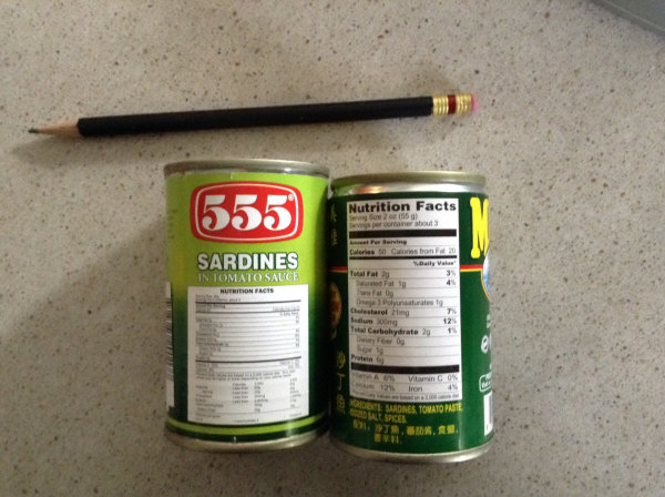 6 oz can sardines 