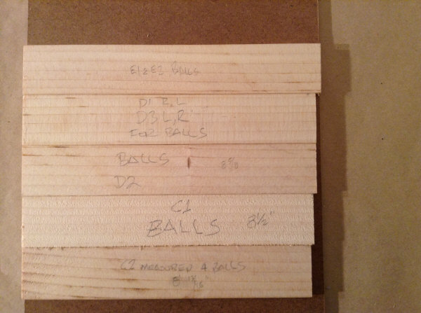 All the Balls Sticks Sorted for test panel cut order.
