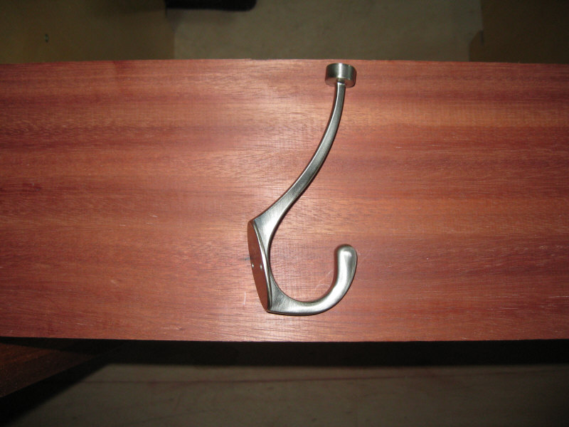 Pilltop coat hook & Bloodwood board