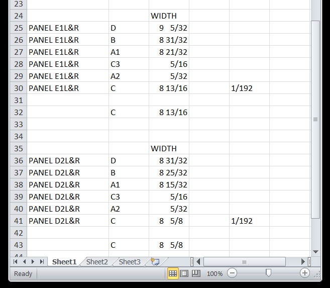 EXCEL PANEL CALC